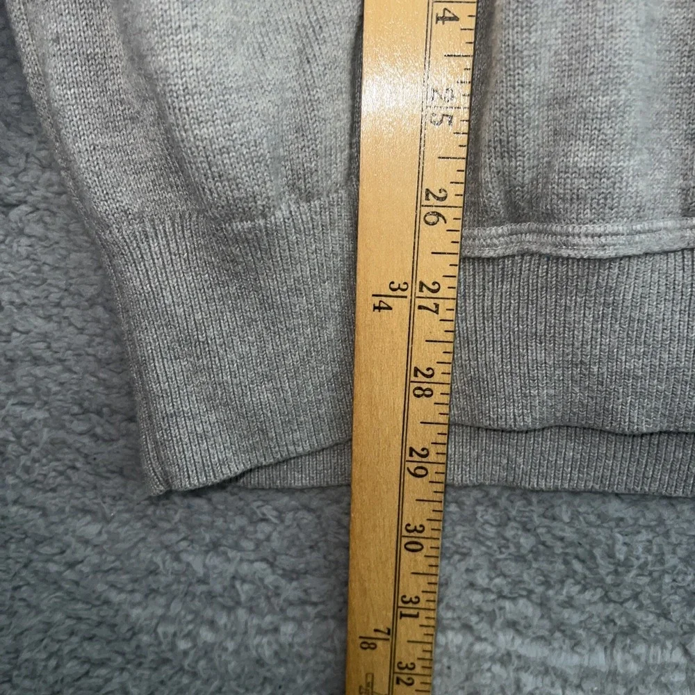 Banana Republic Hood Henley Mens XL Gray Pima Wool Blend Kangaroo Pocket Sweater